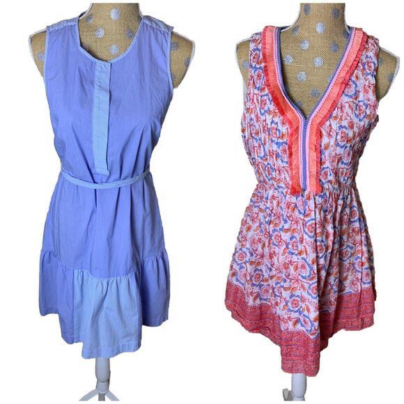 Vineyard Vines Dresses & Skirts - Vineyard Vines Floral Striped Pintuck Lot 2 Sleeveless Sz Small 4 Cotton Coastal